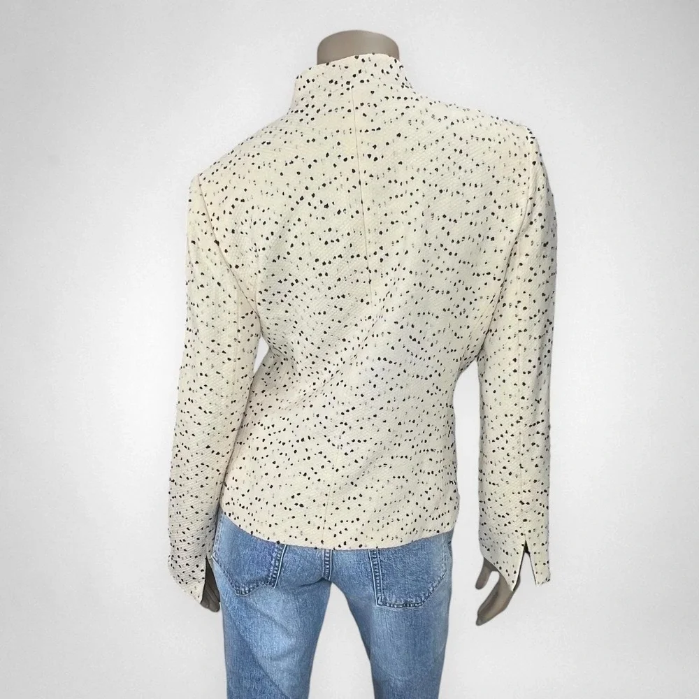 Vintage ALBERT NIPON Speckled Black‎ and White Blazer 12